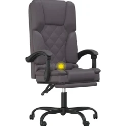 vidaXL Mobiliario De Oficina-Silla de oficina reclinable masaje cuero sintético