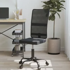 vidaXL Silla de oficina tela de malla negra Negro