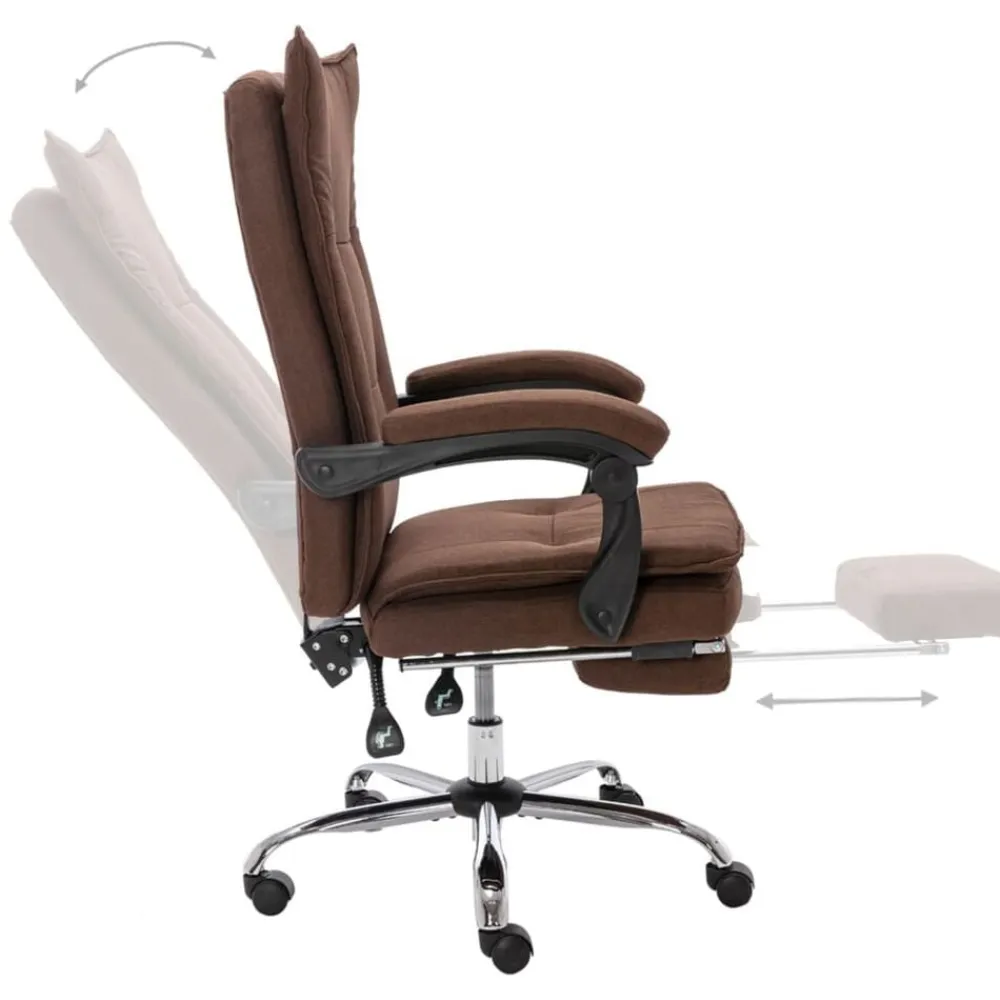vidaXL Mobiliario De Oficina-Silla de oficina tela marrón