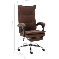 vidaXL Mobiliario De Oficina-Silla de oficina tela marrón