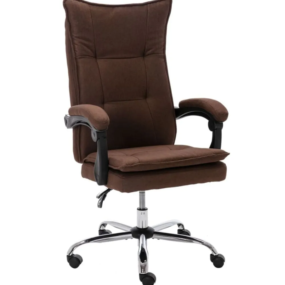 vidaXL Silla de oficina tela marrón Marrón