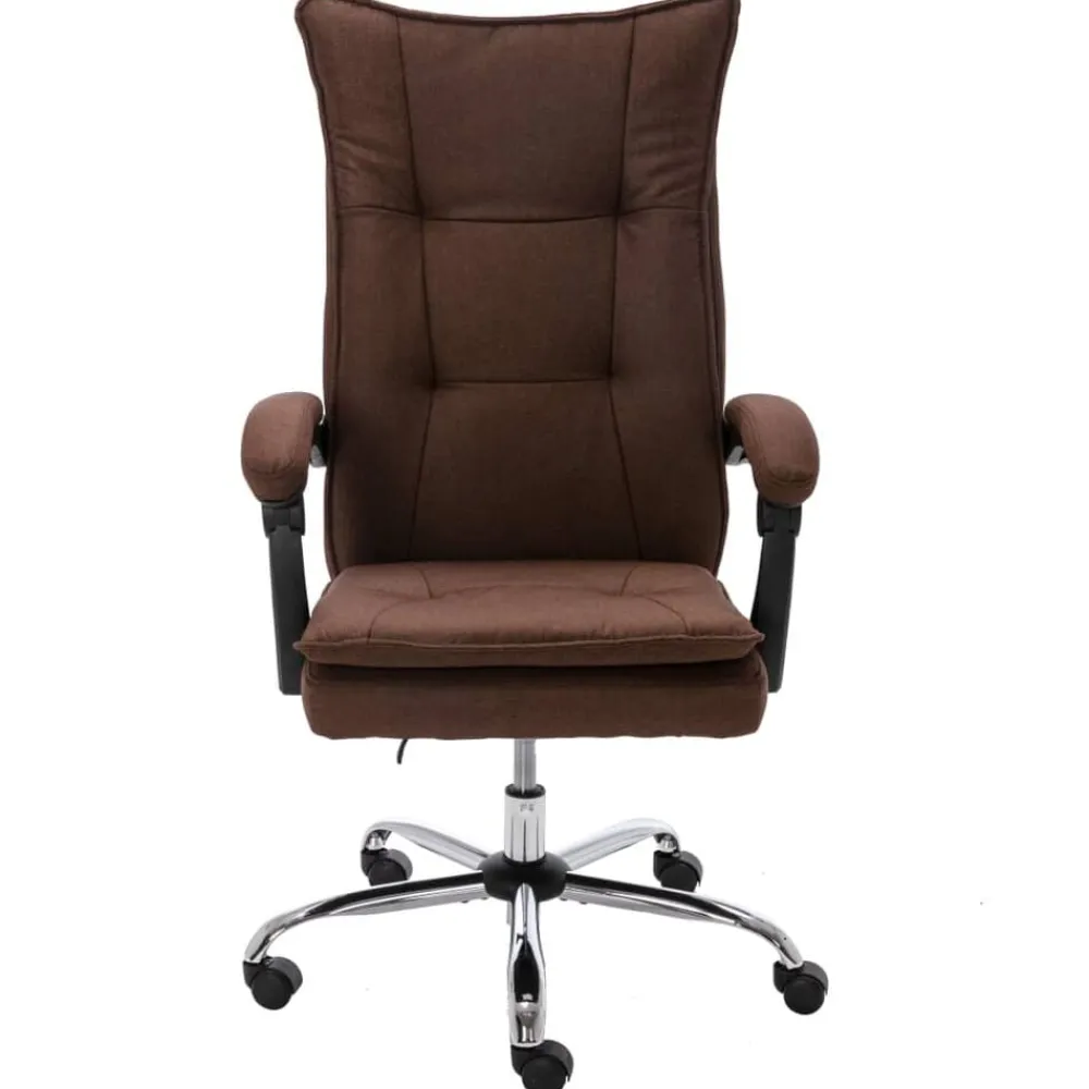 vidaXL Silla de oficina tela marrón Marrón