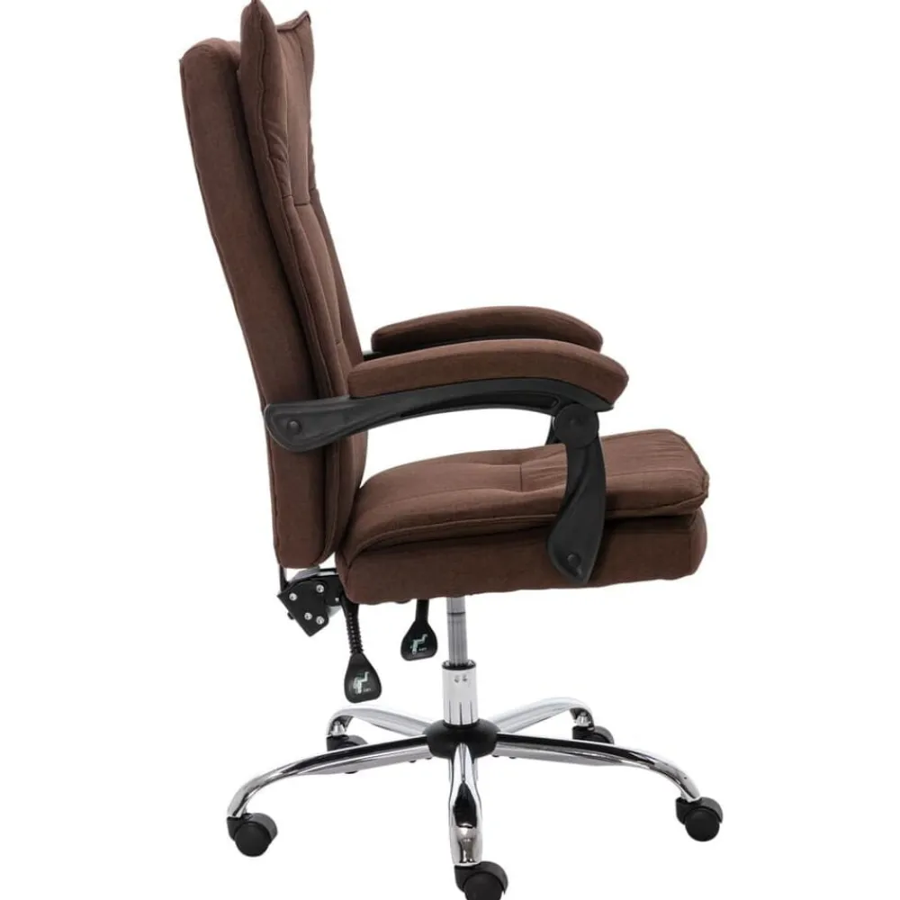 vidaXL Silla de oficina tela marrón Marrón
