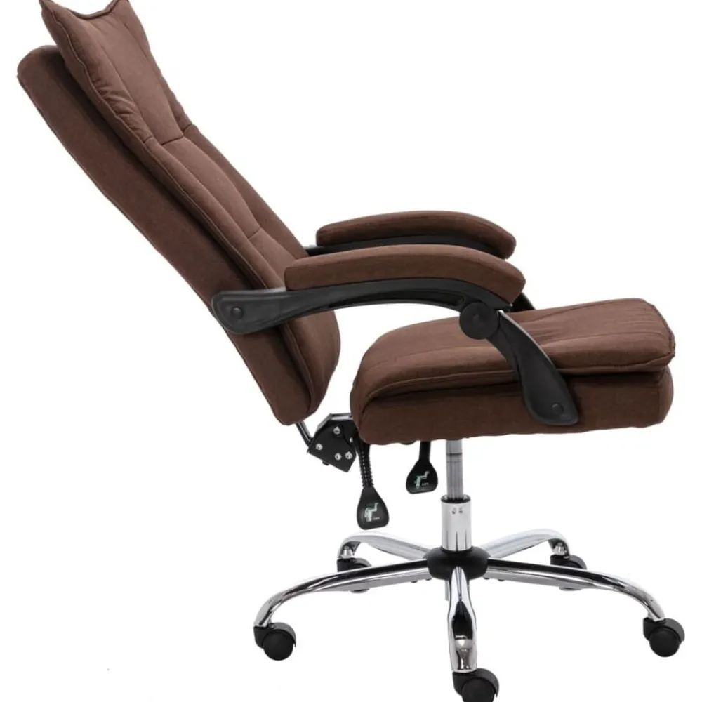 vidaXL Silla de oficina tela marrón Marrón