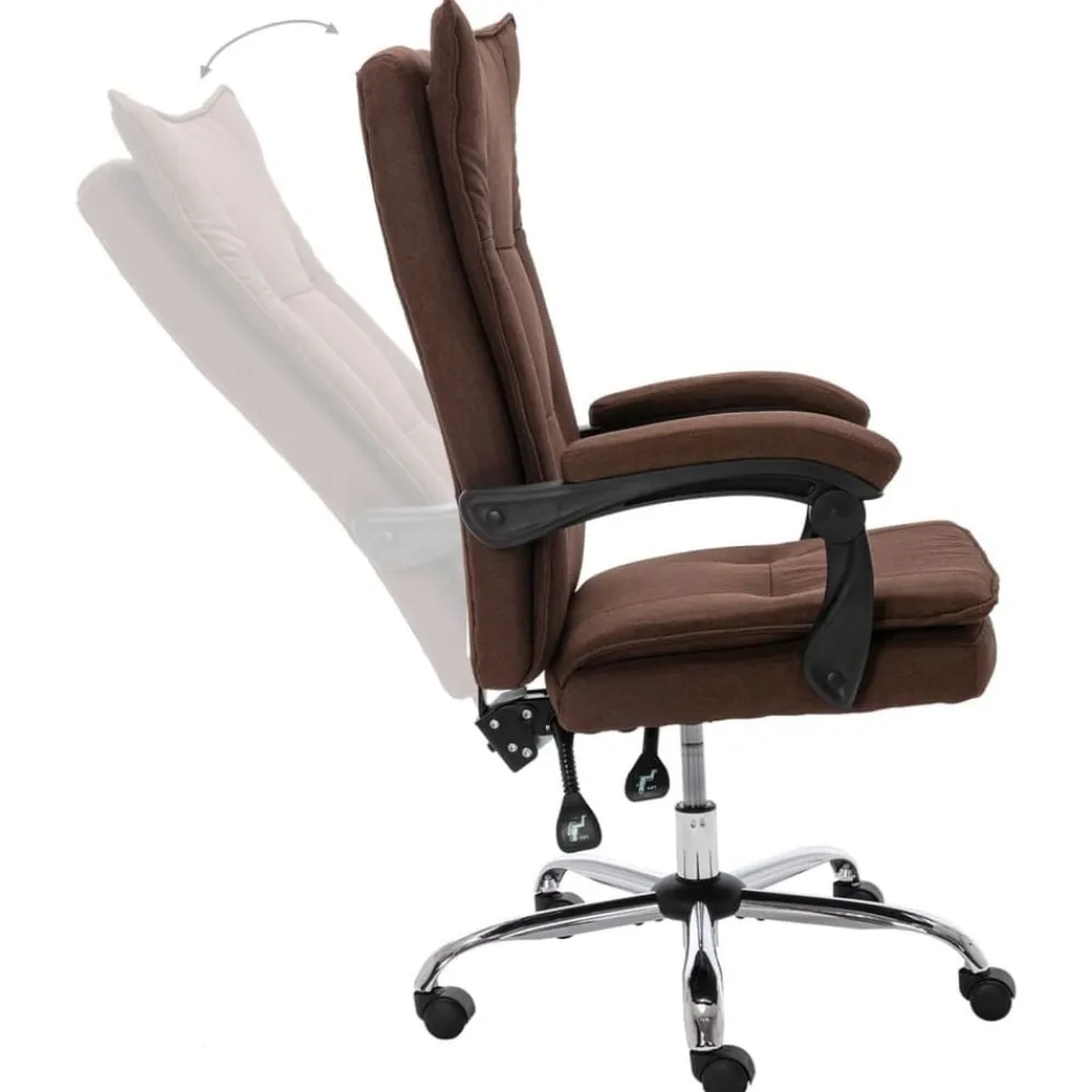 vidaXL Silla de oficina tela marrón Marrón