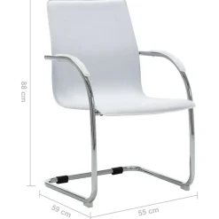 vidaXL Mobiliario De Oficina-Silla de oficina voladiza de cuero sintético