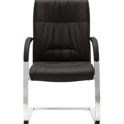 vidaXL Silla de oficina voladiza de cuero sintético negra Negro Sale