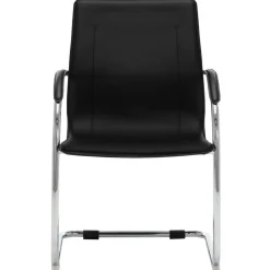 vidaXL Mobiliario De Oficina-Silla de oficina voladiza de cuero sintético negra