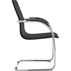 vidaXL Mobiliario De Oficina-Silla de oficina voladiza de cuero sintético negra