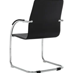 vidaXL Mobiliario De Oficina-Silla de oficina voladiza de cuero sintético negra