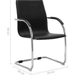 vidaXL Mobiliario De Oficina-Silla de oficina voladiza de cuero sintético negra