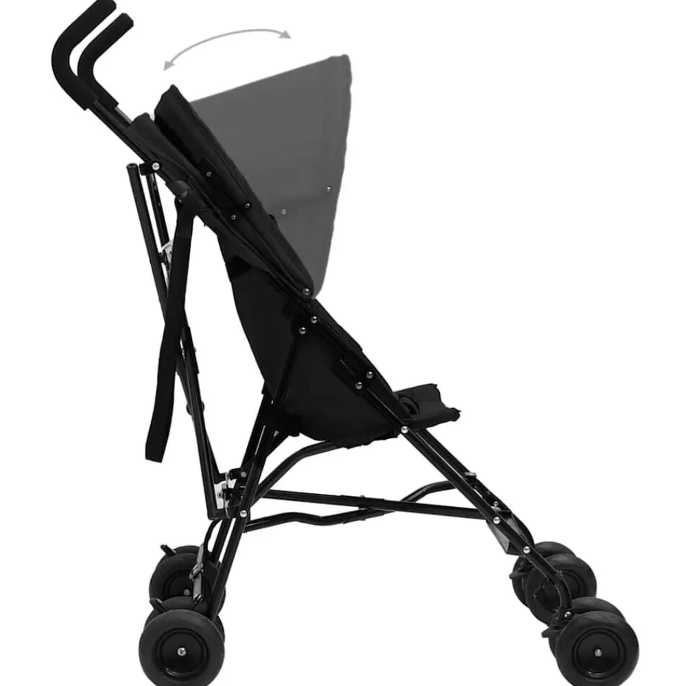 vidaXL Silla de paseo de bebé acero y negro Antracita Outlet