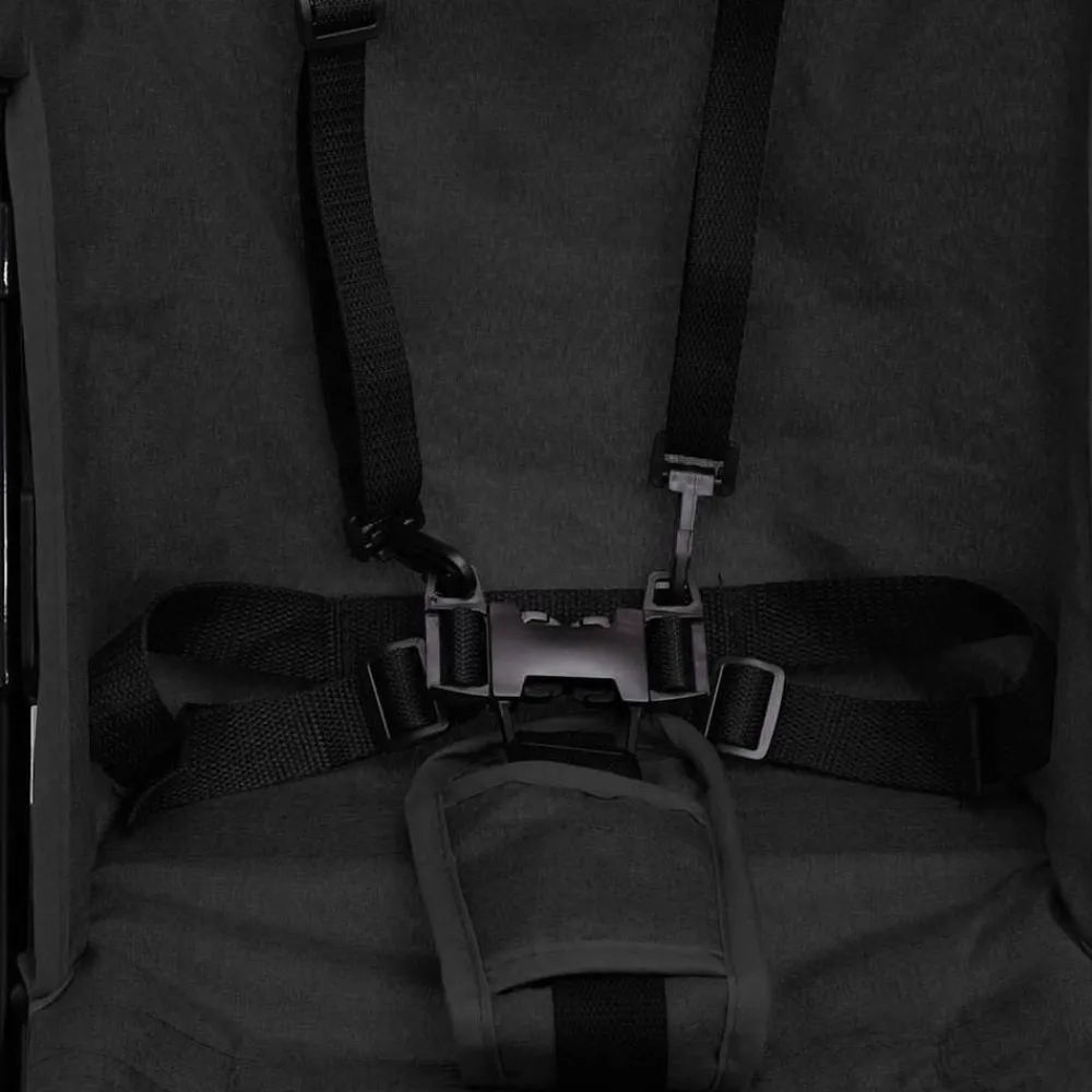 vidaXL Silla de paseo de bebé acero y negro Antracita Outlet