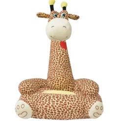 Niños vidaXL Mobiliario Para Bebés Y Niños Pequeños-Silla de peluche para niños jirafa marrón