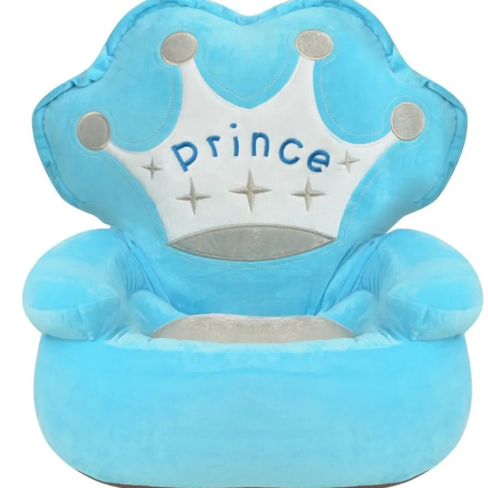 Niños vidaXL Mobiliario Para Bebés Y Niños Pequeños-Silla de peluche para niños príncipe azul