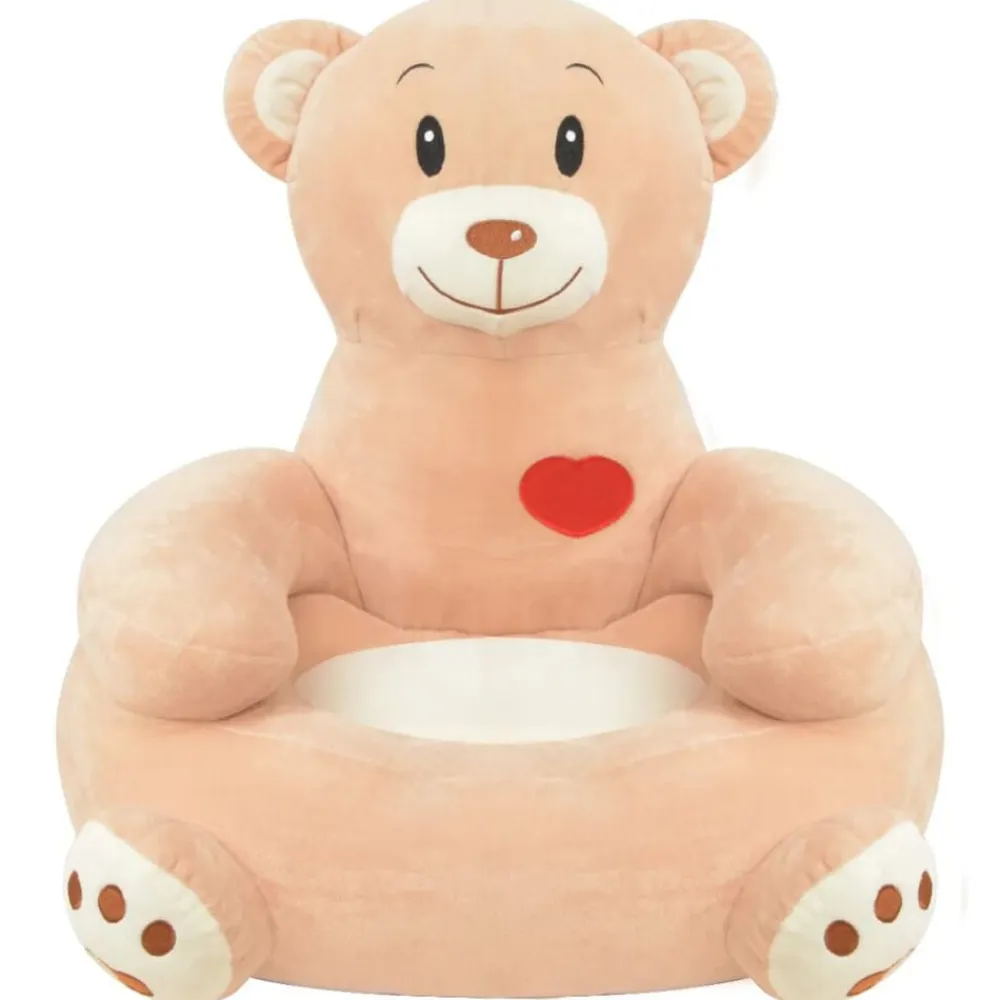 vidaXL Silla de peluche para niños oso marrón Clearance