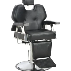 vidaXL Silla de peluquería de cuero sintético negra 72x68x98 cm Sale