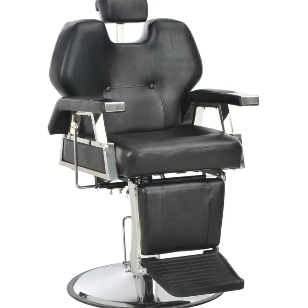 vidaXL Silla de peluquería de cuero sintético negra 72x68x98 cm Sale