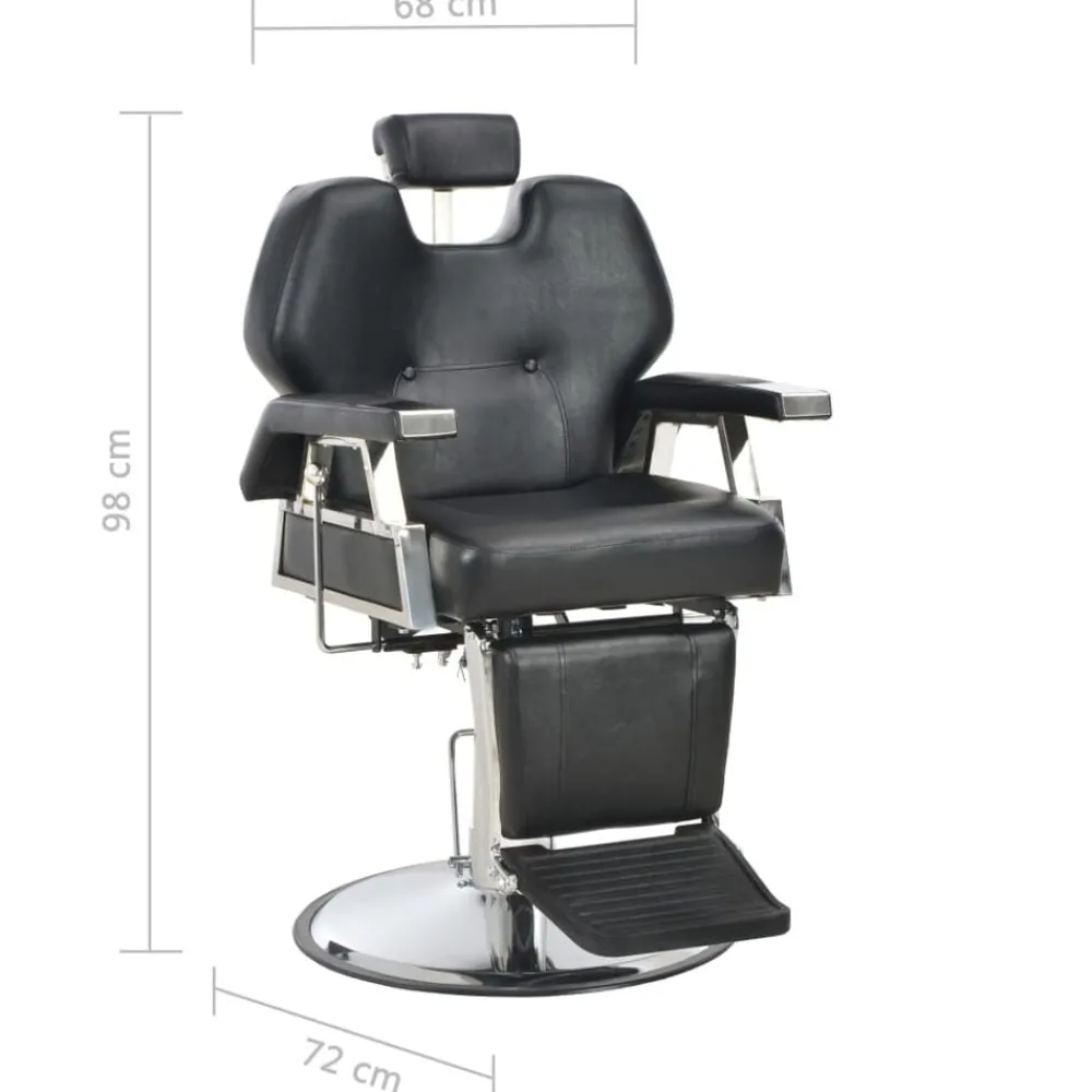 vidaXL Silla de peluquería de cuero sintético negra 72x68x98 cm Sale