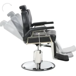 vidaXL Silla de peluquería de cuero sintético negra 72x68x98 cm Sale