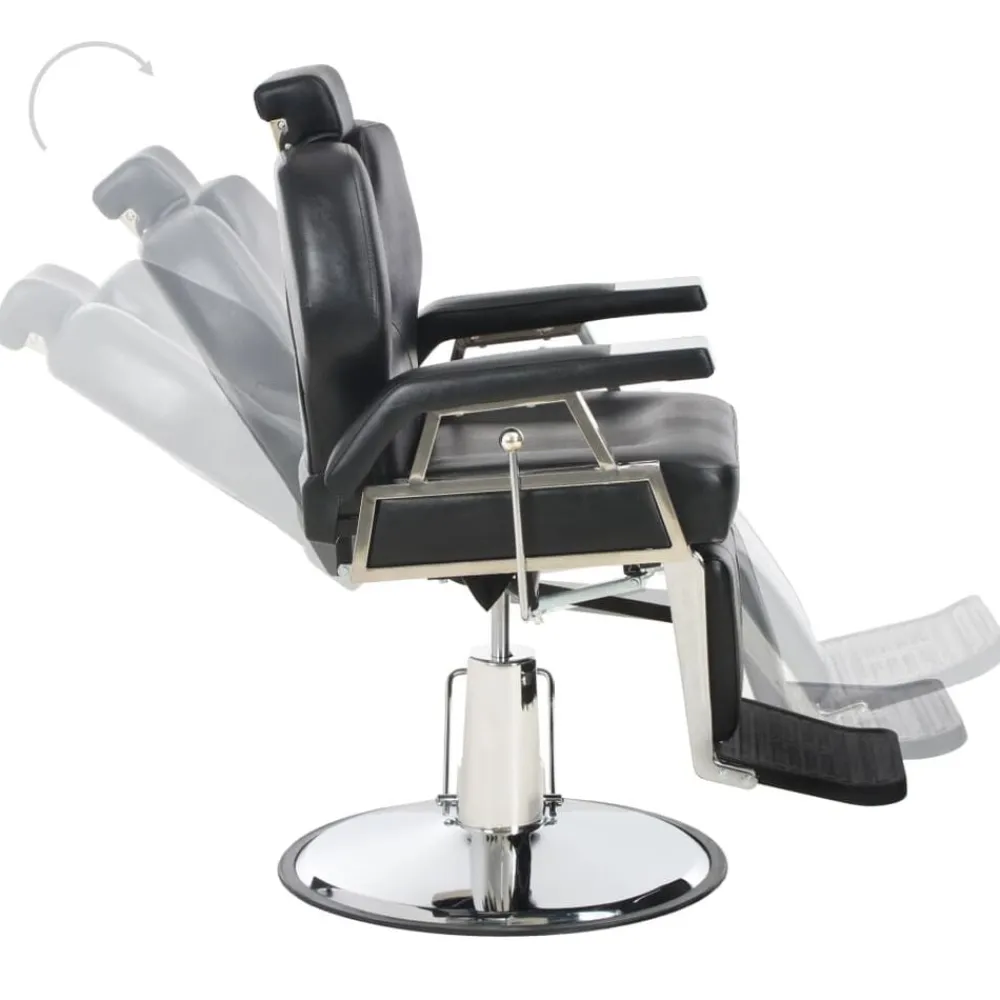 vidaXL Silla de peluquería de cuero sintético negra 72x68x98 cm Sale