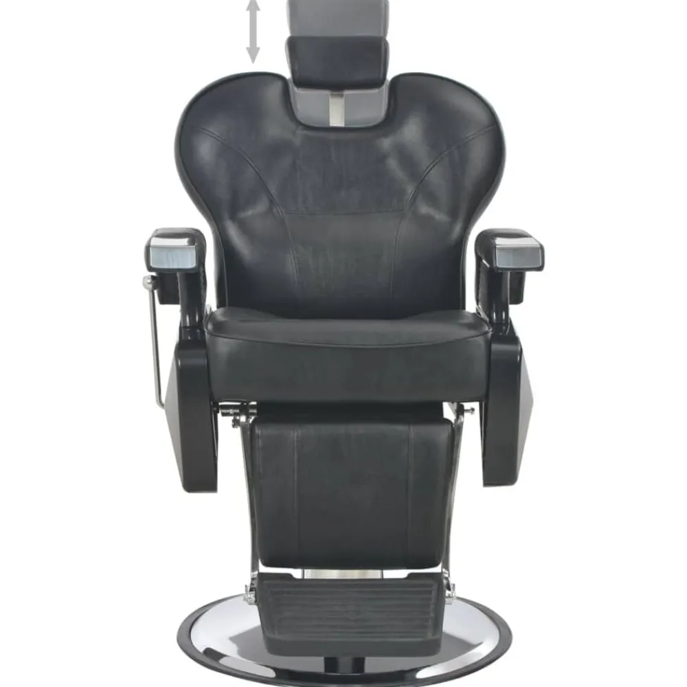 vidaXL Peluquería Y Cosmética-Silla de peluquería de cuero sintético negra 72x68x98 cm