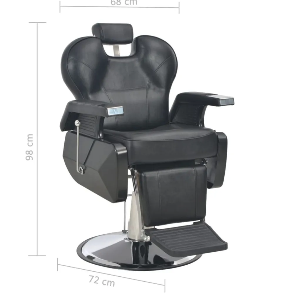 vidaXL Peluquería Y Cosmética-Silla de peluquería de cuero sintético negra 72x68x98 cm