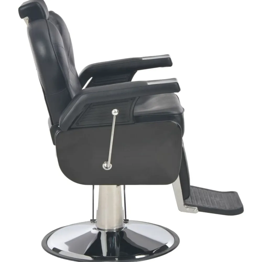 vidaXL Peluquería Y Cosmética-Silla de peluquería de cuero sintético negra 72x68x98 cm