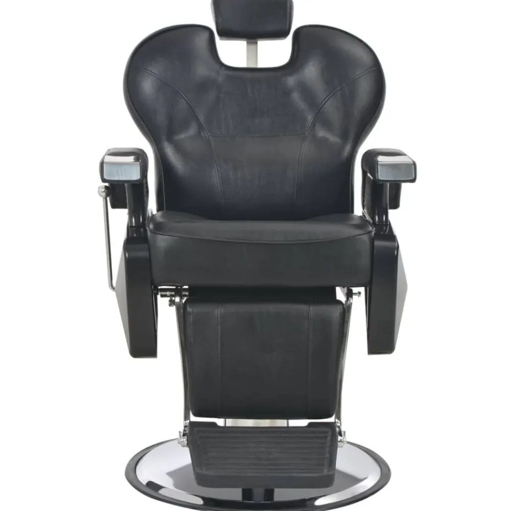 vidaXL Peluquería Y Cosmética-Silla de peluquería de cuero sintético negra 72x68x98 cm