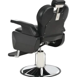 vidaXL Peluquería Y Cosmética-Silla de peluquería de cuero sintético negra 72x68x98 cm