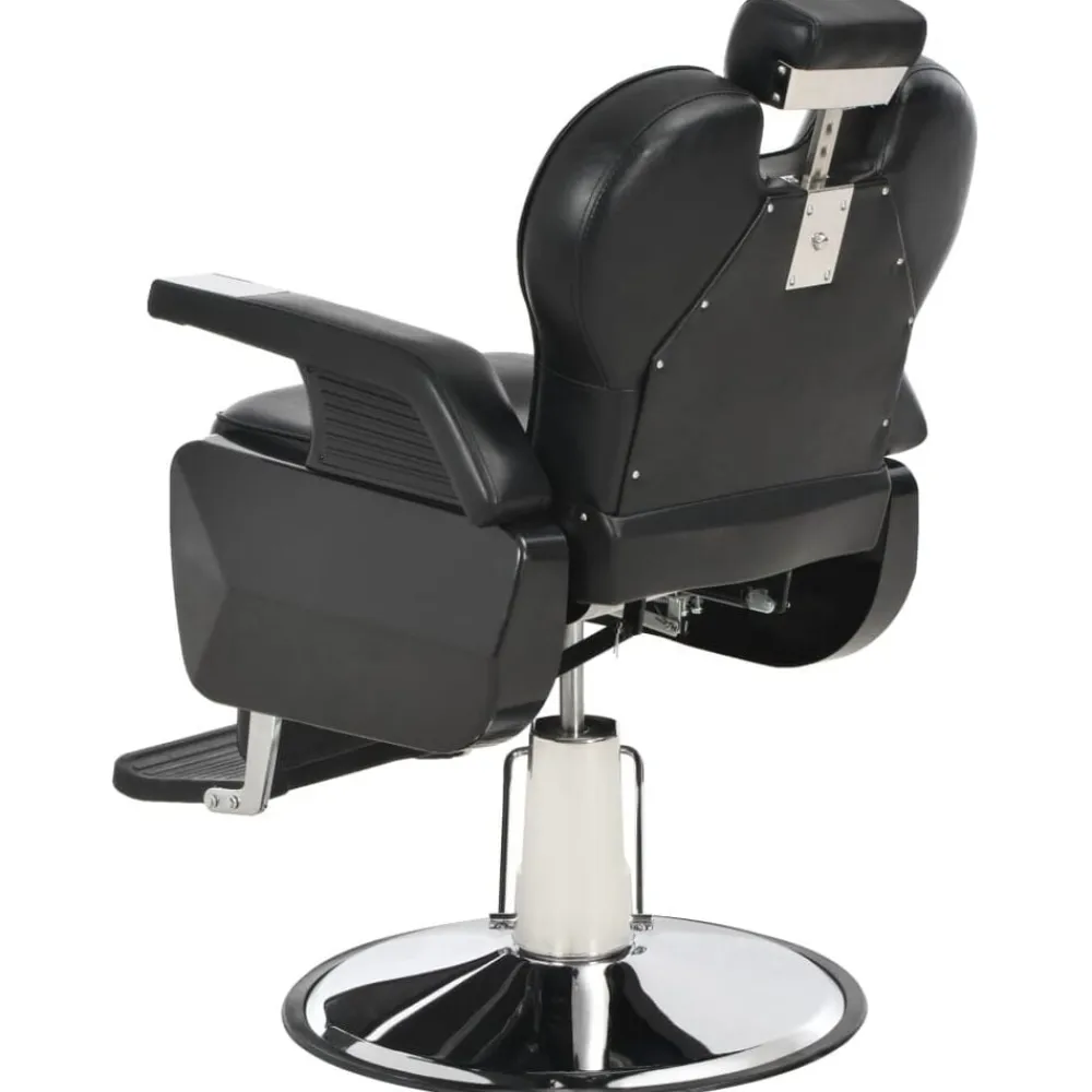 vidaXL Peluquería Y Cosmética-Silla de peluquería de cuero sintético negra 72x68x98 cm