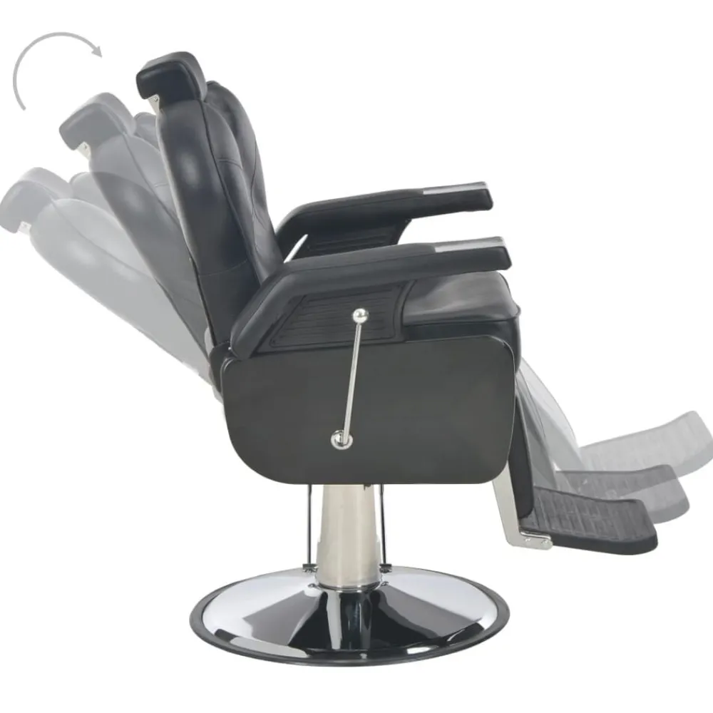 vidaXL Peluquería Y Cosmética-Silla de peluquería de cuero sintético negra 72x68x98 cm