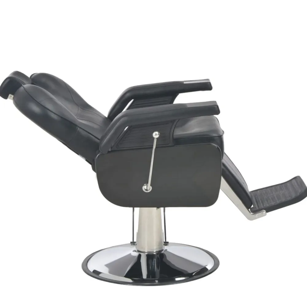vidaXL Peluquería Y Cosmética-Silla de peluquería de cuero sintético negra 72x68x98 cm