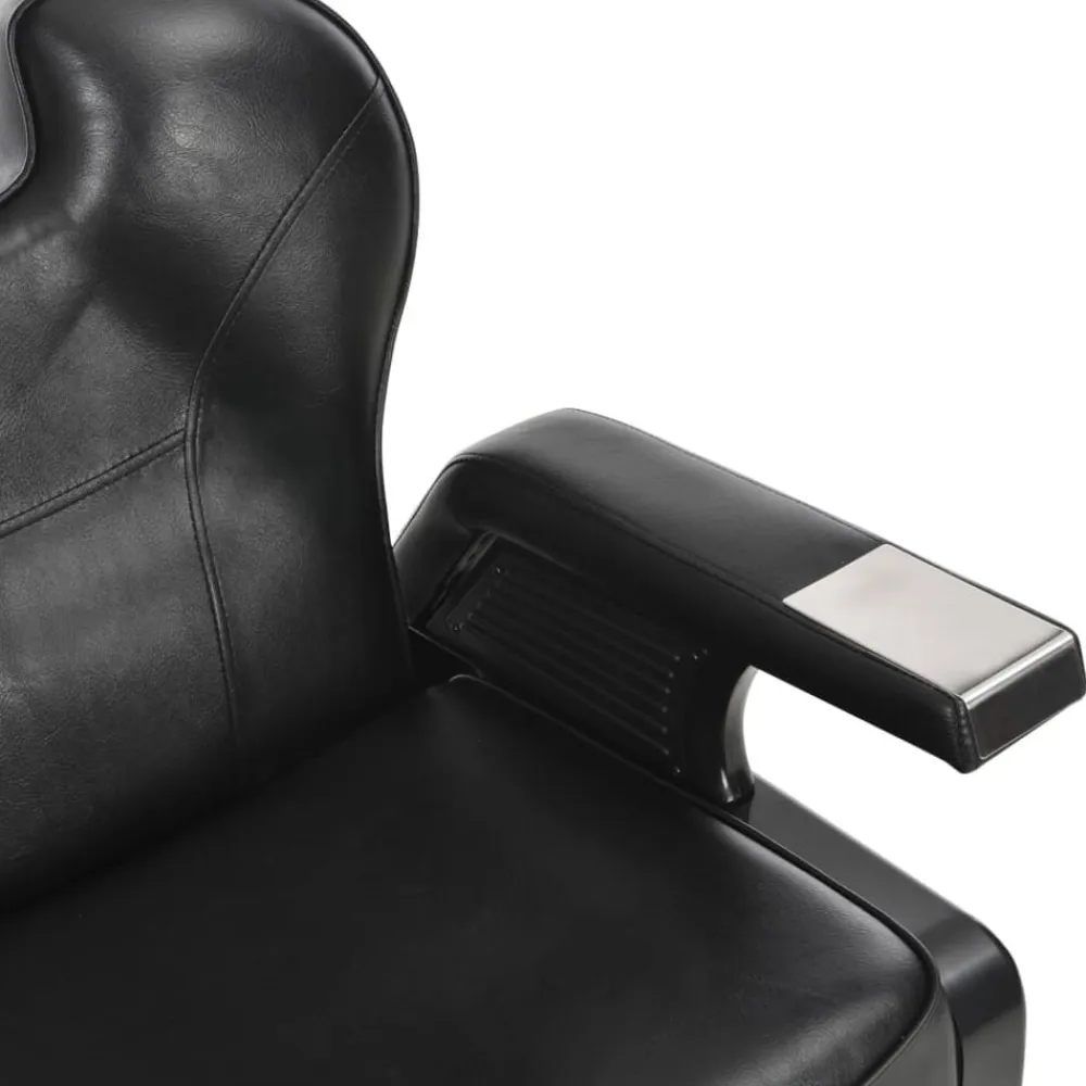 vidaXL Peluquería Y Cosmética-Silla de peluquería de cuero sintético negra 72x68x98 cm