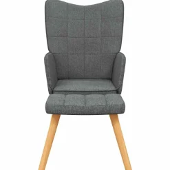 vidaXL Silla de relajación con reposapiés de tela Gris oscuro Best