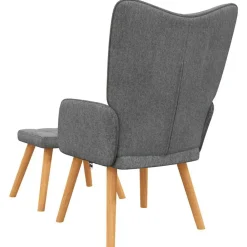 vidaXL Silla de relajación con reposapiés de tela Gris oscuro Best