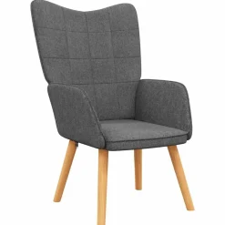 vidaXL Silla de relajación con reposapiés de tela Gris oscuro Best