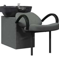 vidaXL Silla de Shampoo 136 x 60 x 92 cm tela Gris oscuro y negro