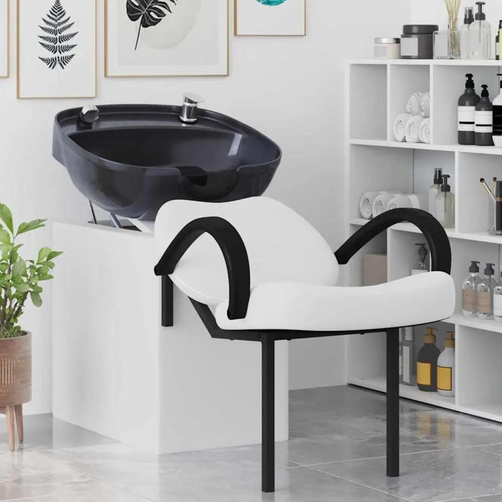 vidaXL Peluquería Y Cosmética-Silla de Shampoo Manual 136 x 60 x 92 cm PVC