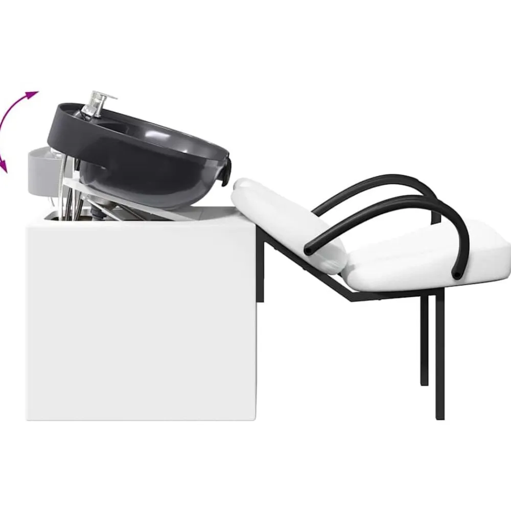 vidaXL Peluquería Y Cosmética-Silla de Shampoo Manual 136 x 60 x 92 cm PVC