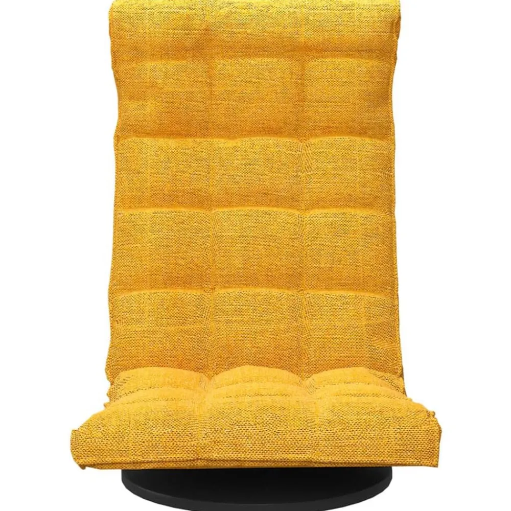 vidaXL Silla de suelo giratoria de tela Amarillo mostaza Sale