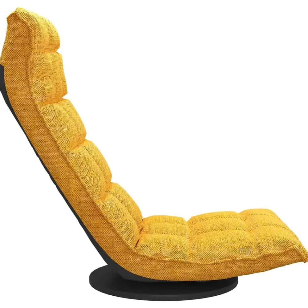vidaXL Silla de suelo giratoria de tela Amarillo mostaza Sale