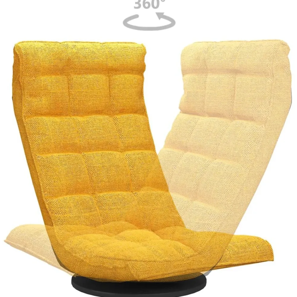 vidaXL Silla de suelo giratoria de tela Amarillo mostaza Sale
