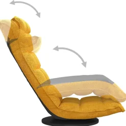 vidaXL Silla de suelo giratoria de tela Amarillo mostaza Sale