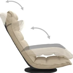 vidaXL Silla de suelo giratoria de tela Crema Outlet