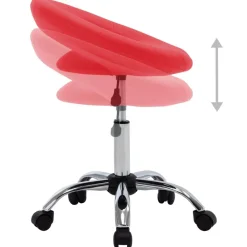 vidaXL Silla de trabajo con ruedas cuero sintético Rojo