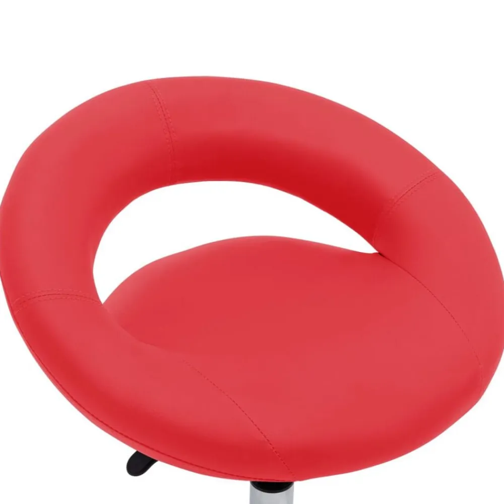 vidaXL Silla de trabajo con ruedas cuero sintético Rojo