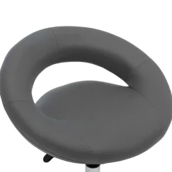vidaXL Silla de trabajo con ruedas cuero sintético Gris Discount
