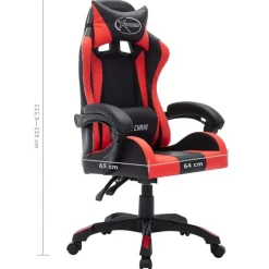 vidaXL Mobiliario De Oficina-Silla gaming con luces LED RGB cuero sintético
