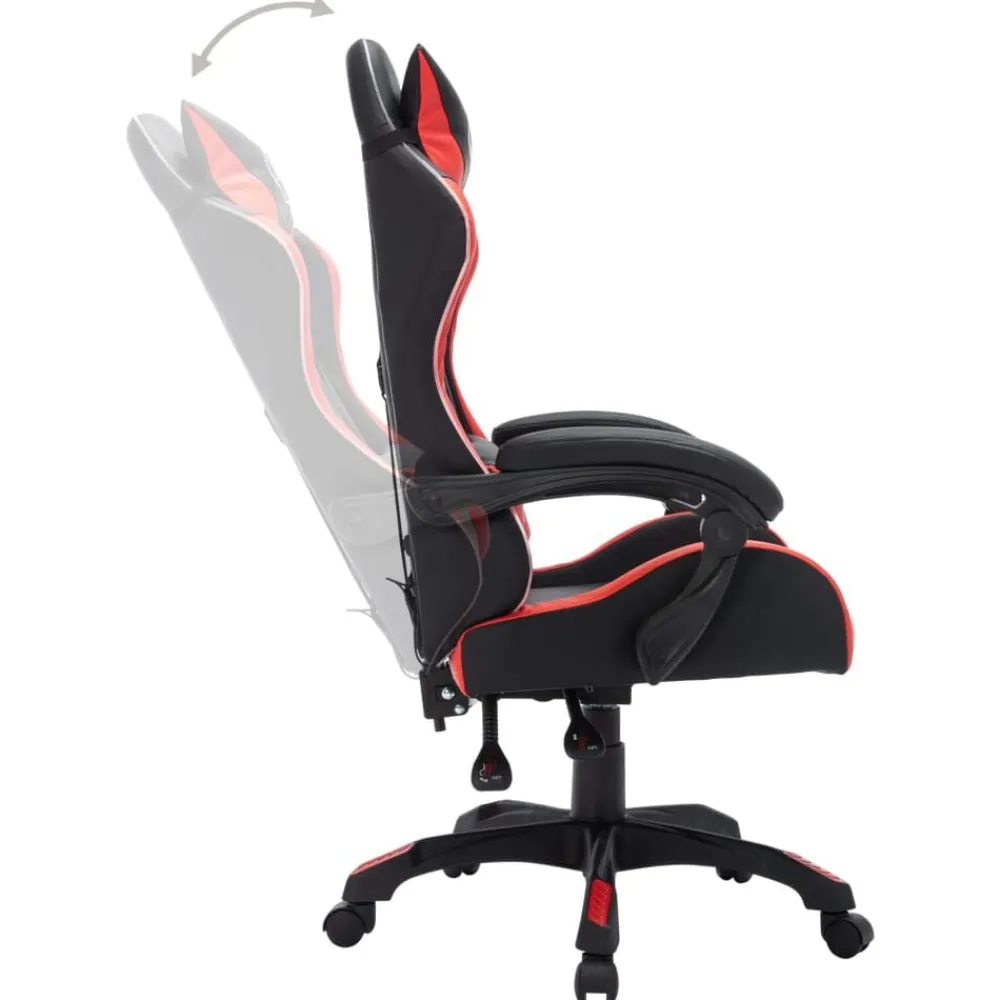 vidaXL Mobiliario De Oficina-Silla gaming con luces LED RGB cuero sintético